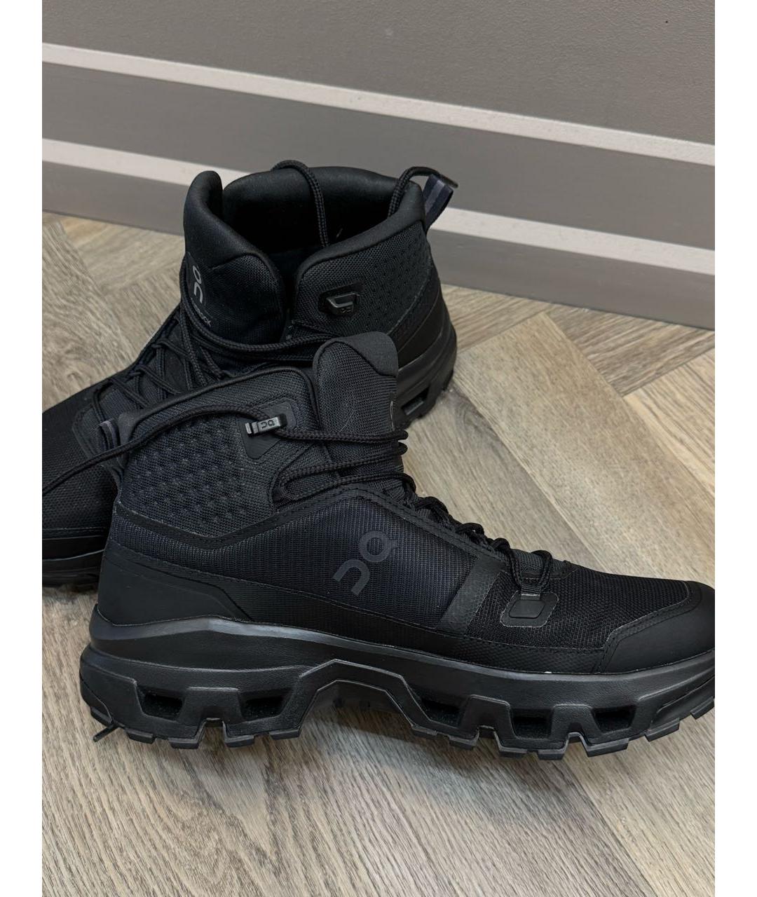 ON Черные кожаные высокие кроссовки / кеды, фото 3