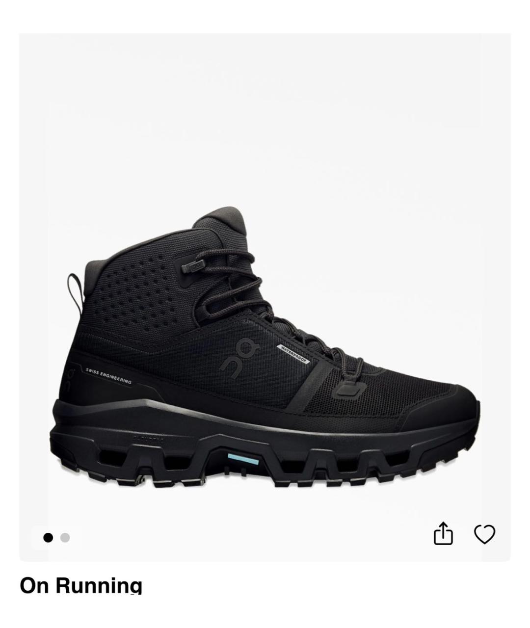 ON Черные кожаные высокие кроссовки / кеды, фото 6