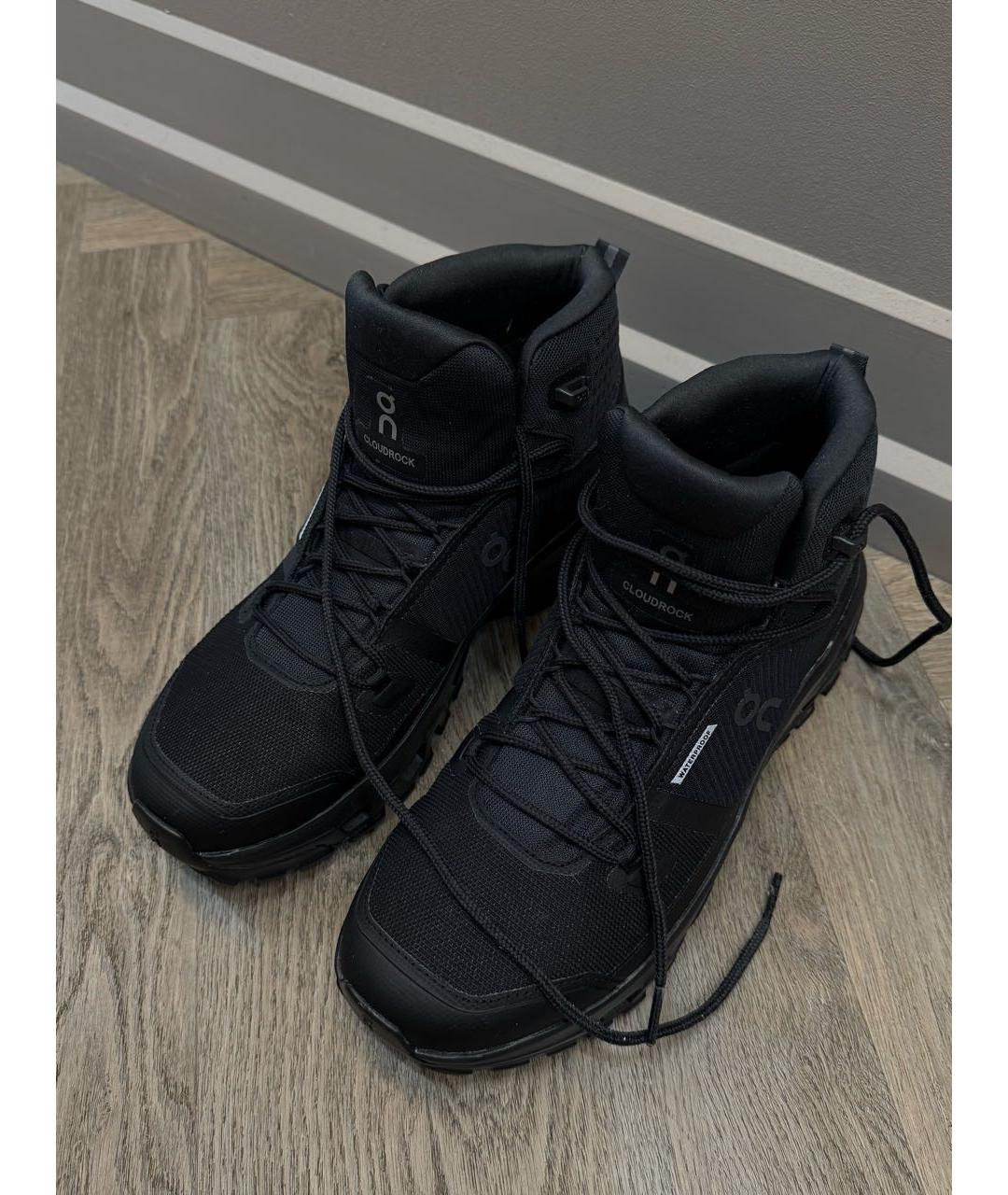 ON Черные кожаные высокие кроссовки / кеды, фото 4