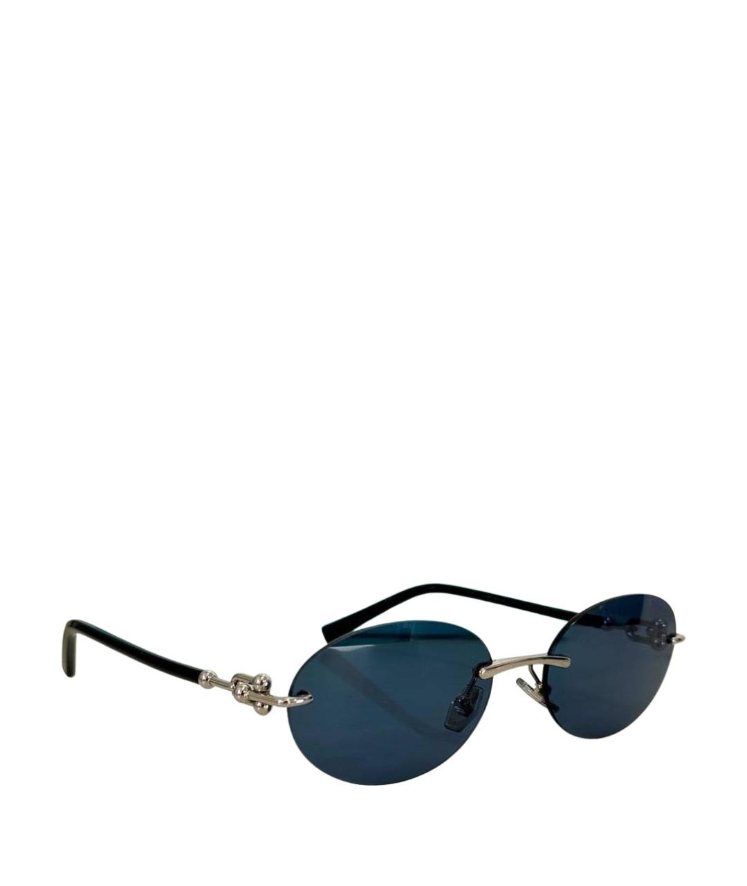 TIFFANY&CO Темно-синие металлические солнцезащитные очки, фото 1
