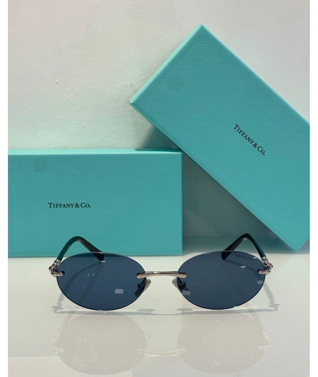 TIFFANY&CO Темно-синие металлические солнцезащитные очки, фото 3