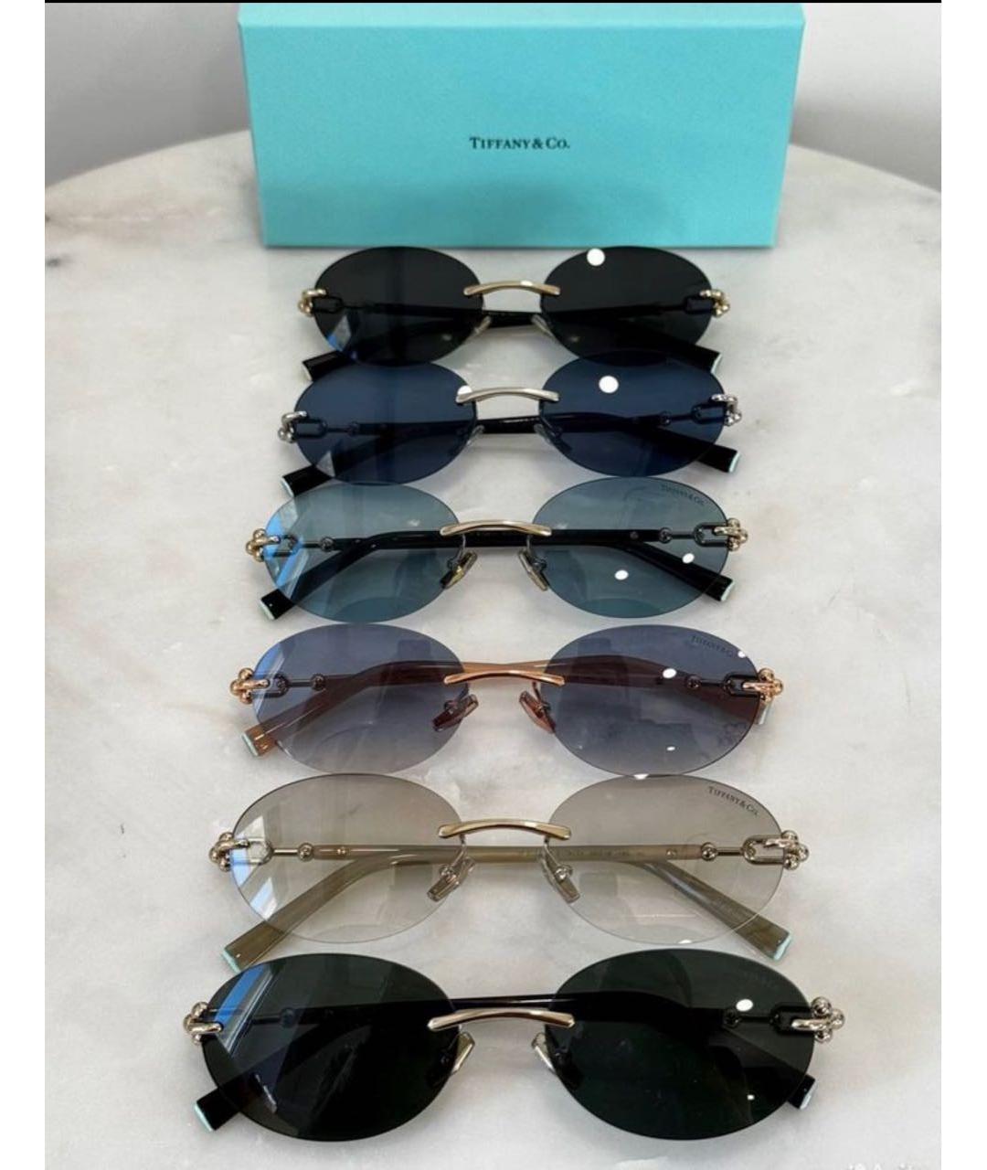 TIFFANY&CO Темно-синие металлические солнцезащитные очки, фото 2