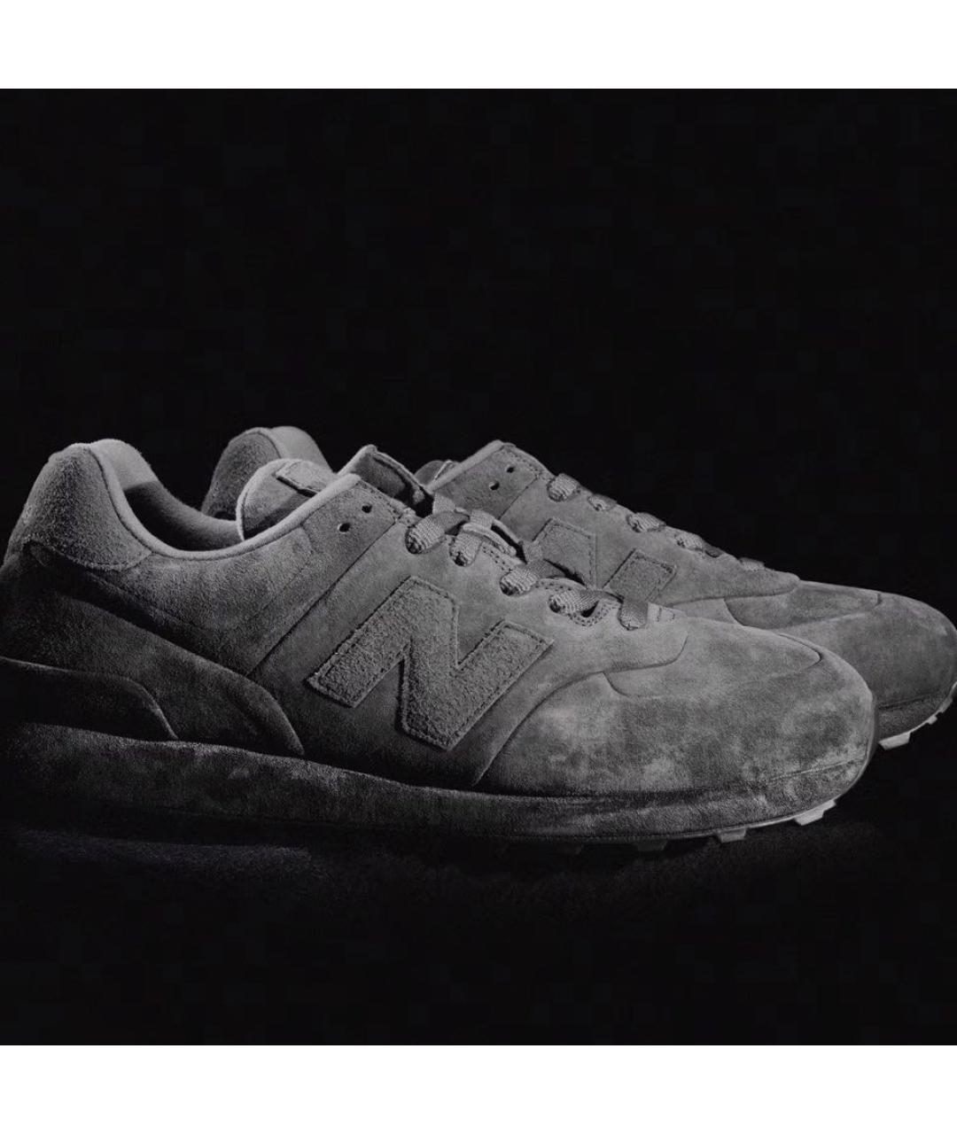 NEW BALANCE Серые замшевые низкие кроссовки / кеды, фото 2