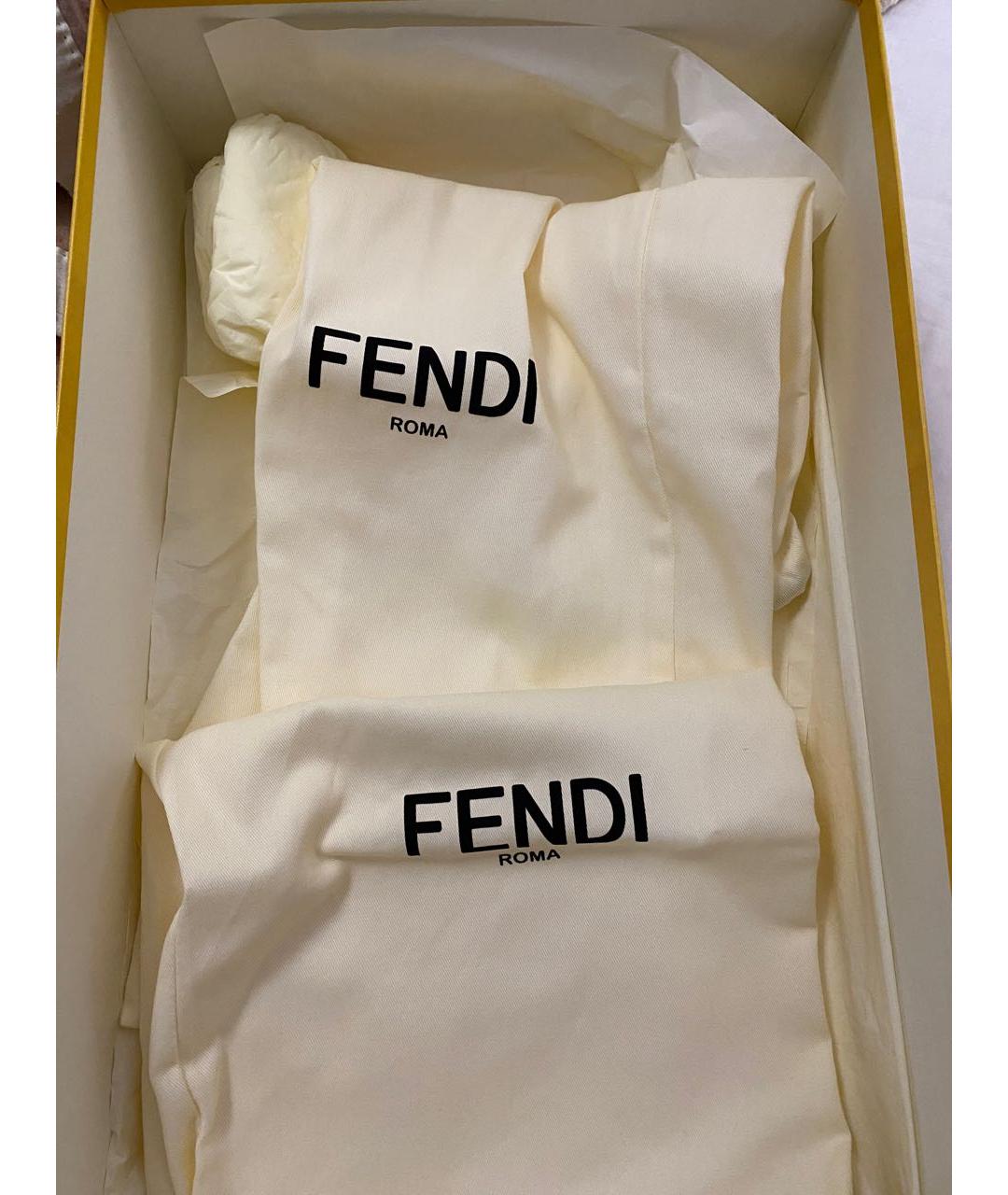 FENDI Белые кожаные сапоги, фото 7