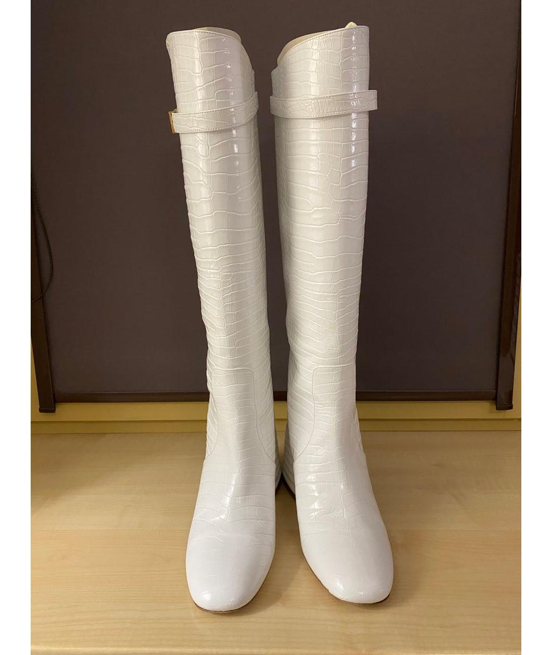 FENDI Белые кожаные сапоги, фото 2