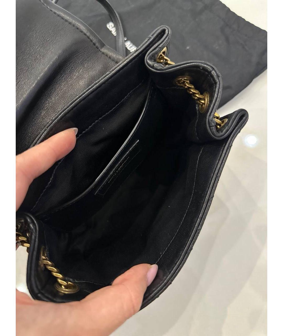 SAINT LAURENT Черная кожаная сумка через плечо, фото 4