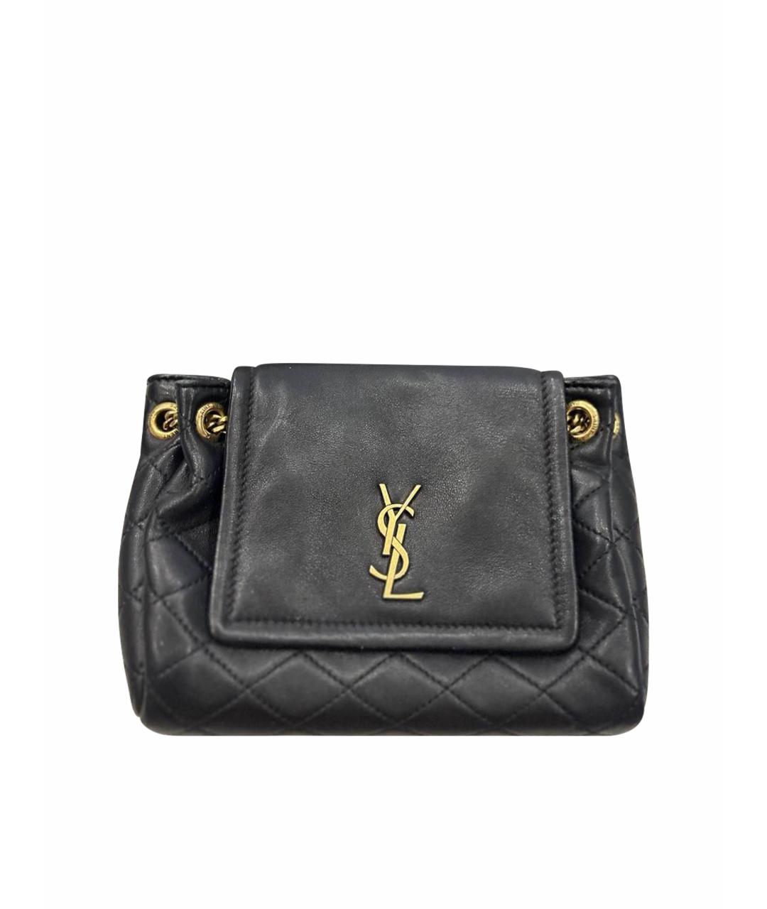SAINT LAURENT Черная кожаная сумка через плечо, фото 1