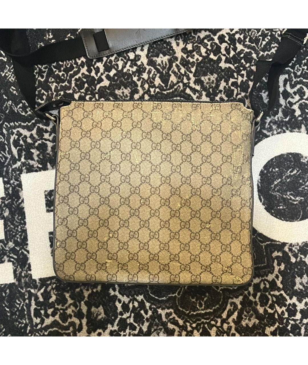 GUCCI Бежевая кожаная сумка на плечо, фото 3