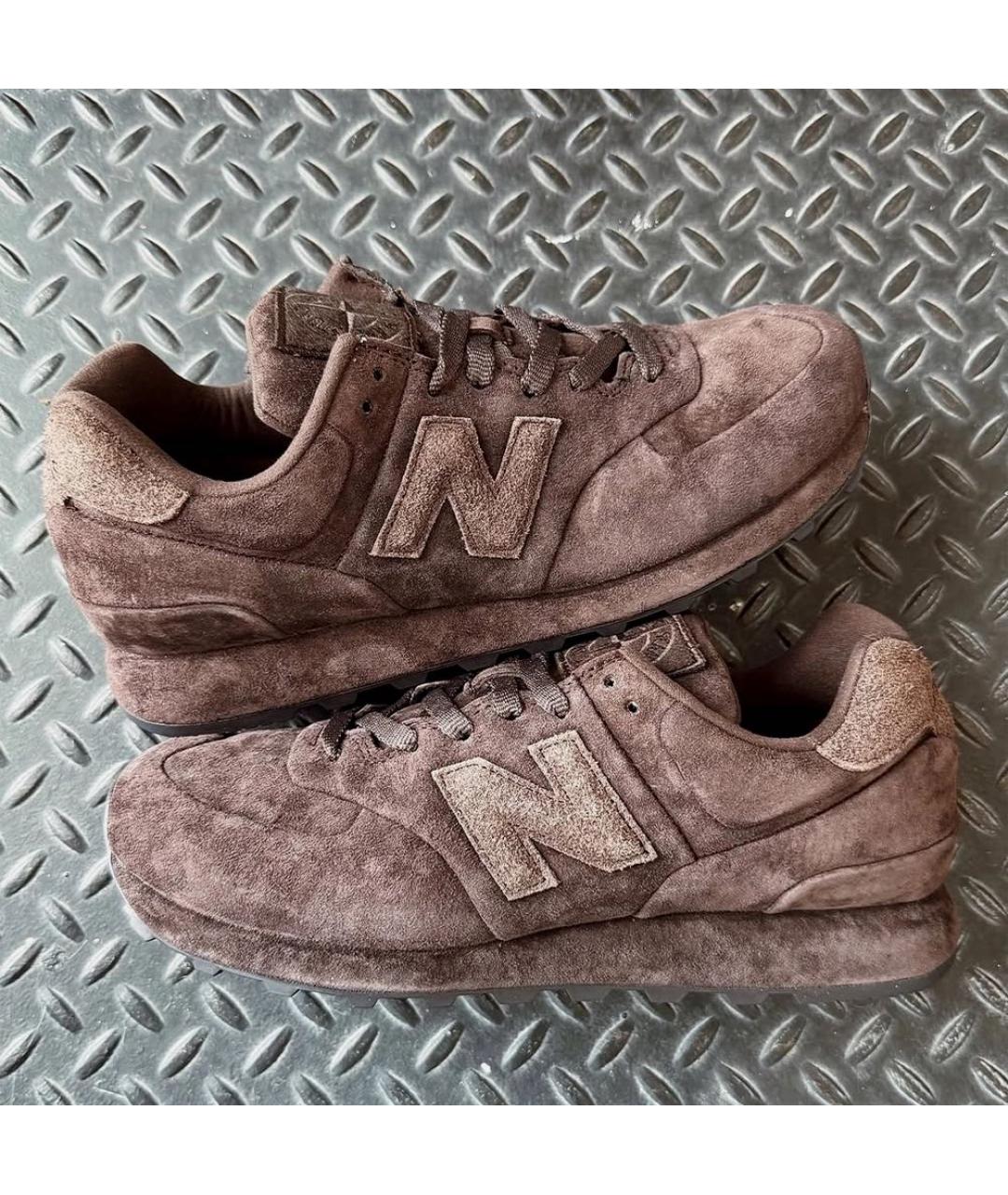 NEW BALANCE Коричневые замшевые низкие кроссовки / кеды, фото 2