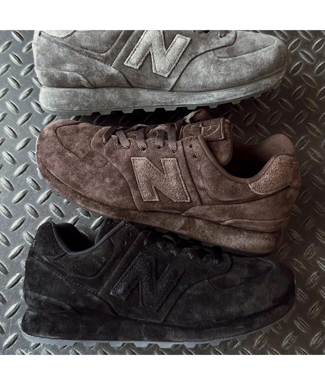 NEW BALANCE Коричневые замшевые низкие кроссовки / кеды, фото 4