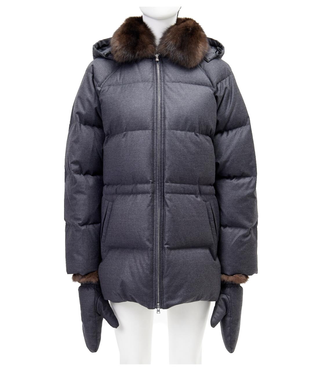 YVES SALOMON Серая полиамидовая куртка, фото 8