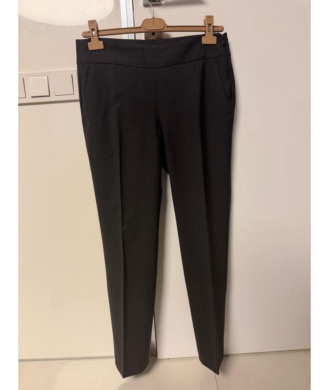 BRUNELLO CUCINELLI Серые шерстяные брюки узкие, фото 8