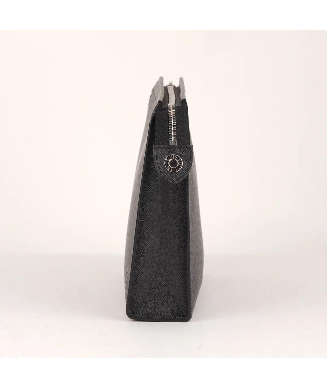 LOUIS VUITTON Черная кожаная папка для документов, фото 5