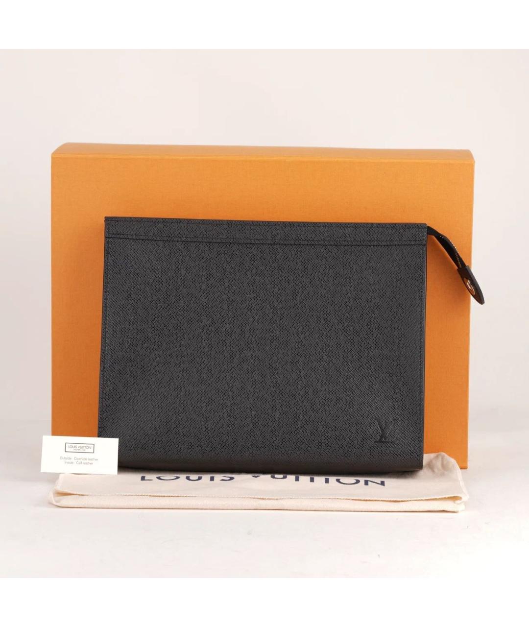 LOUIS VUITTON Черная кожаная папка для документов, фото 2