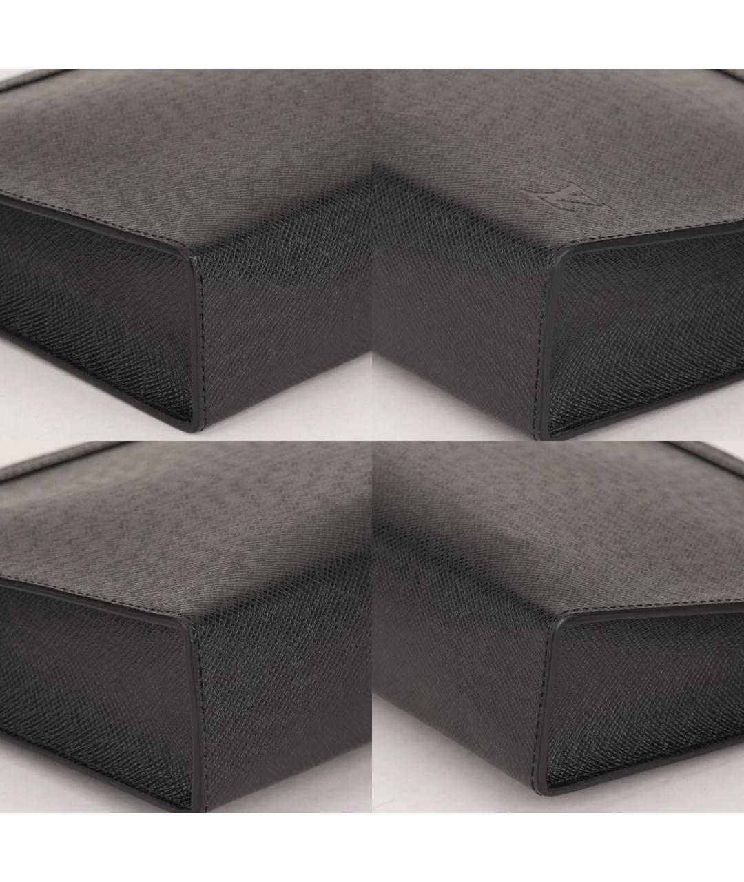 LOUIS VUITTON Черная кожаная папка для документов, фото 8