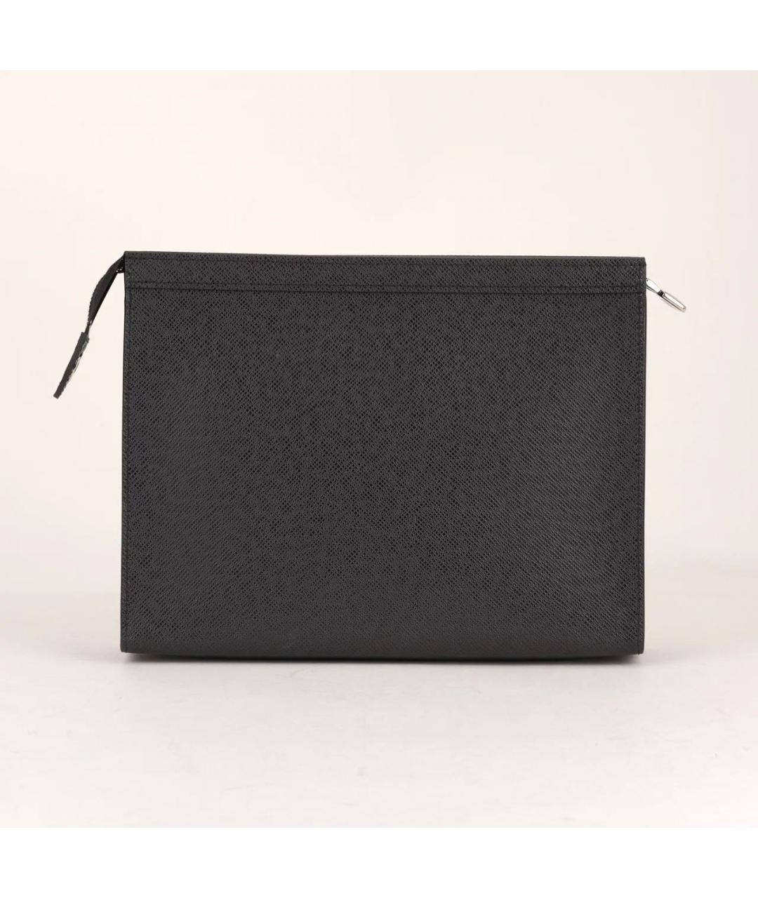 LOUIS VUITTON Черная кожаная папка для документов, фото 3