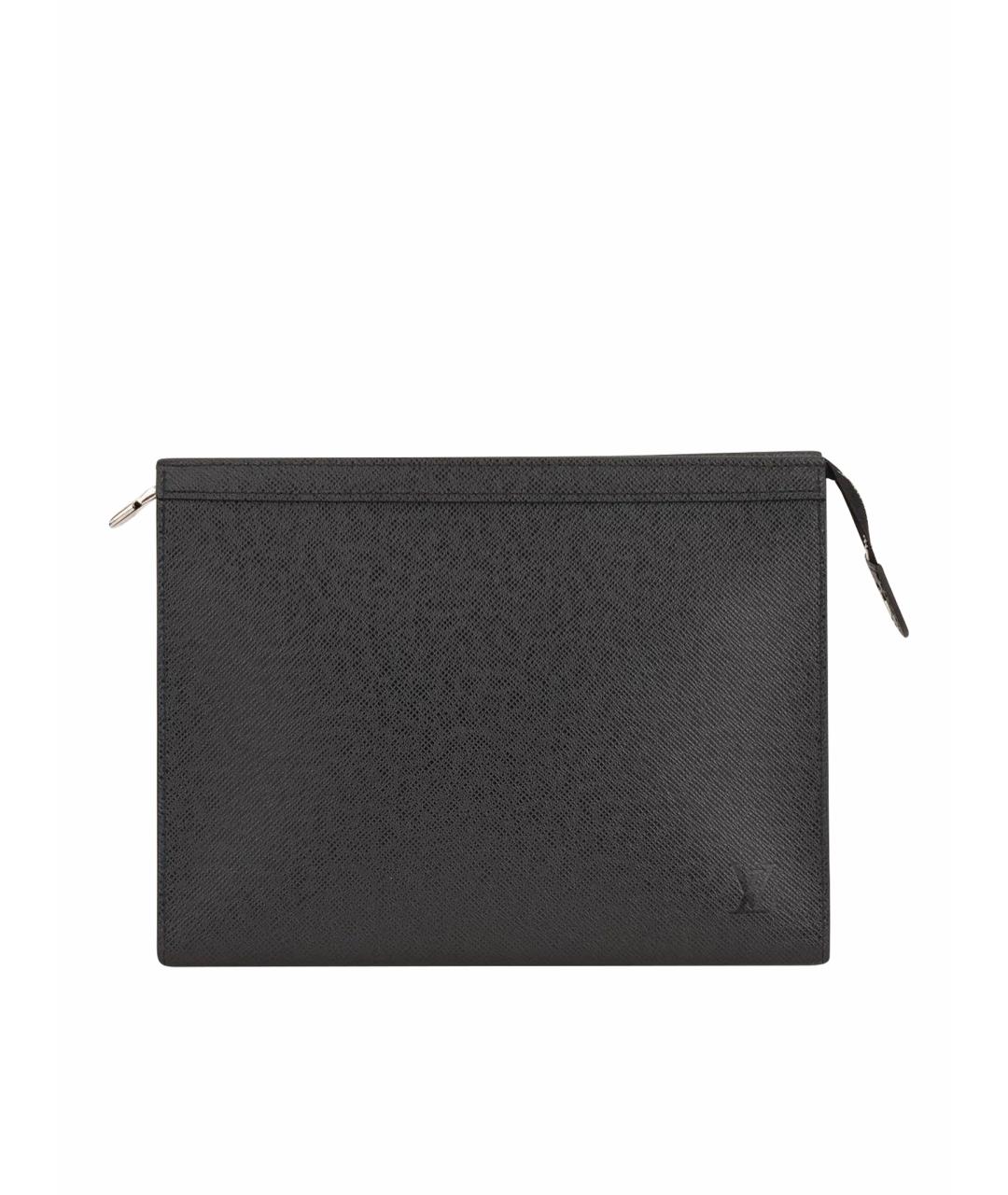 LOUIS VUITTON Черная кожаная папка для документов, фото 1