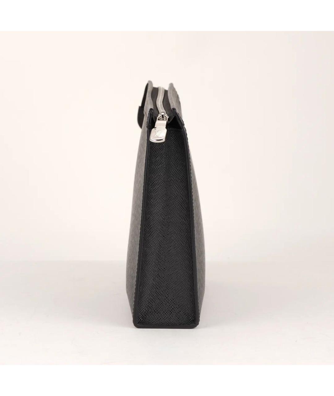 LOUIS VUITTON Черная кожаная папка для документов, фото 4