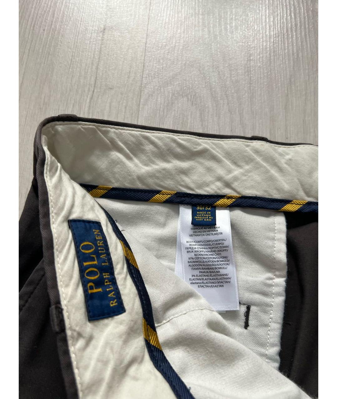 RALPH LAUREN Коричневые хлопковые брюки чинос, фото 4