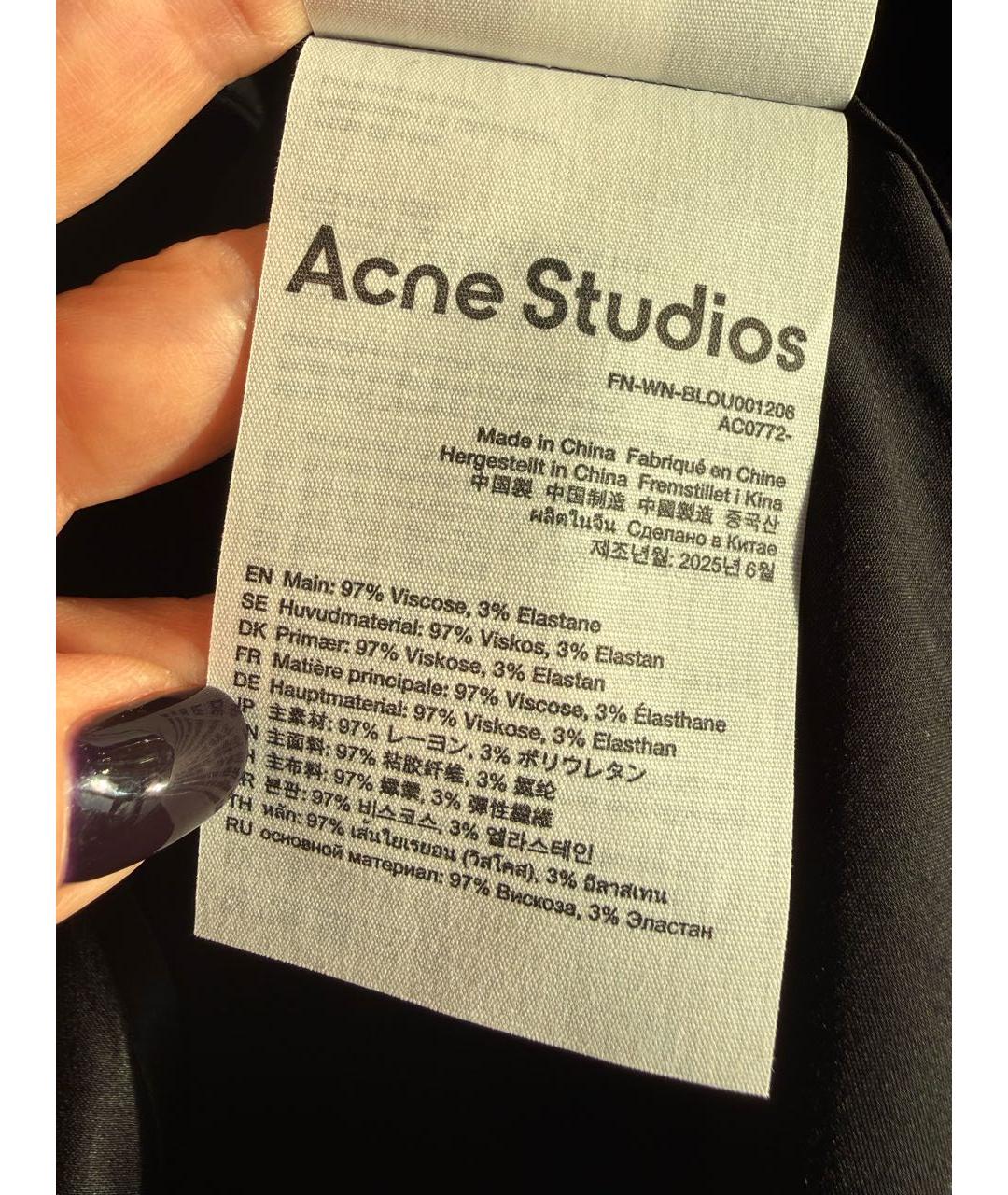 ACNE STUDIOS Черная вискозная блузы, фото 8