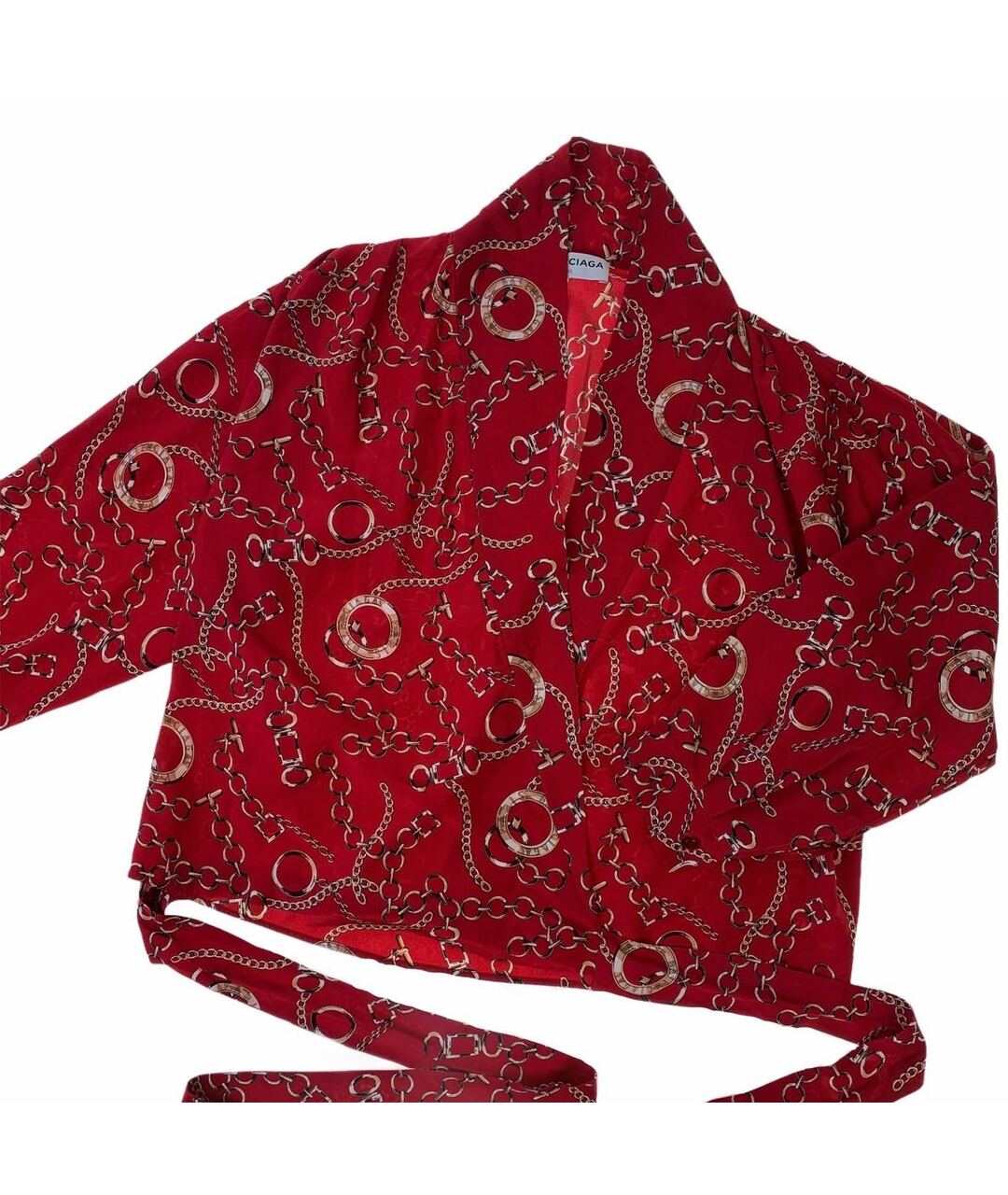 BALENCIAGA Красная шелковая рубашка, фото 1