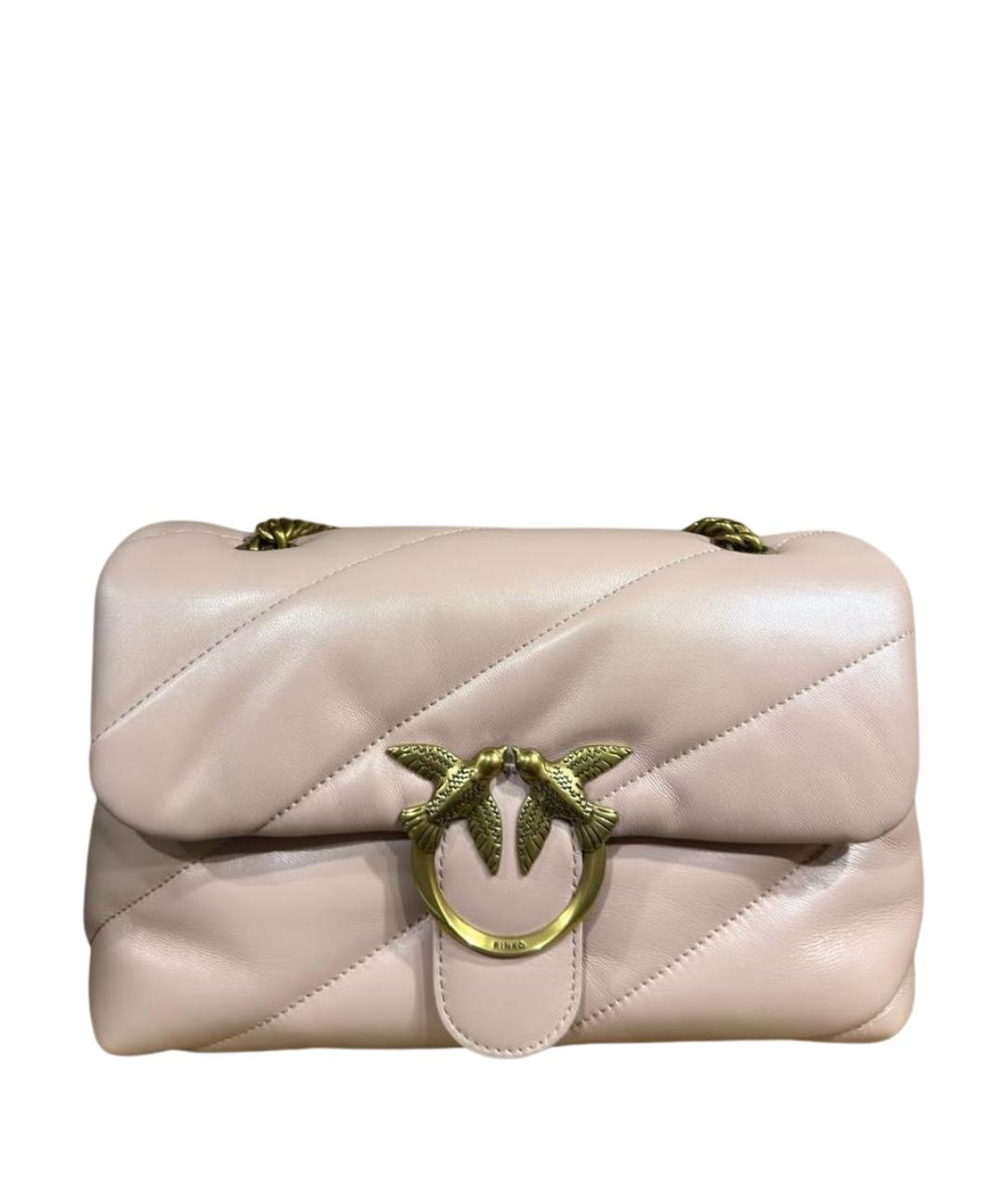 PINKO Розовая кожаная сумка через плечо, фото 1