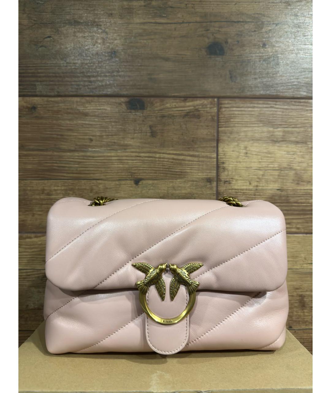 PINKO Розовая кожаная сумка через плечо, фото 4