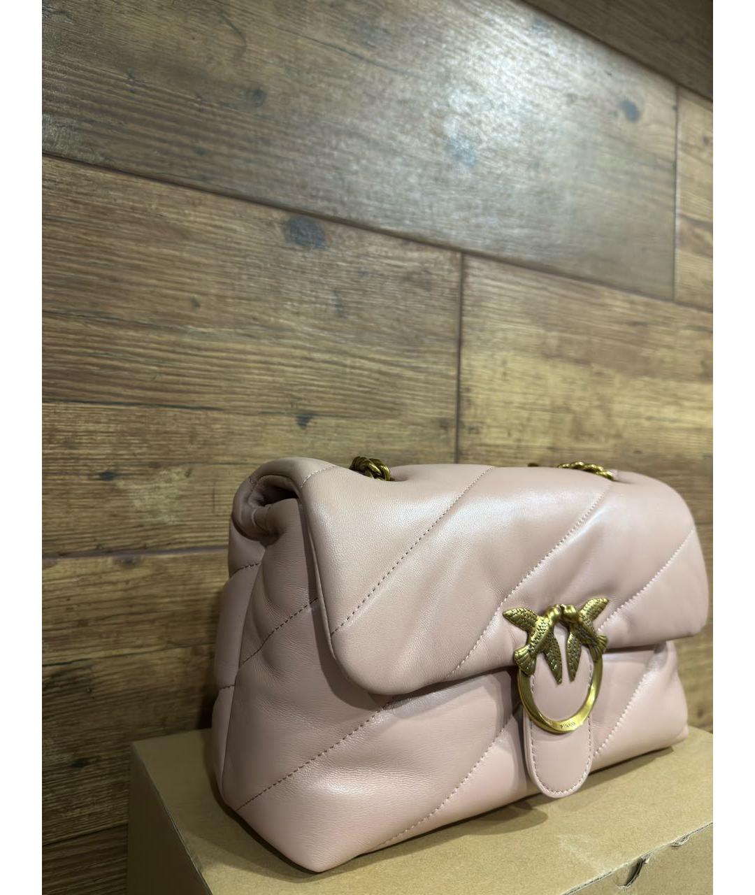 PINKO Розовая кожаная сумка через плечо, фото 2