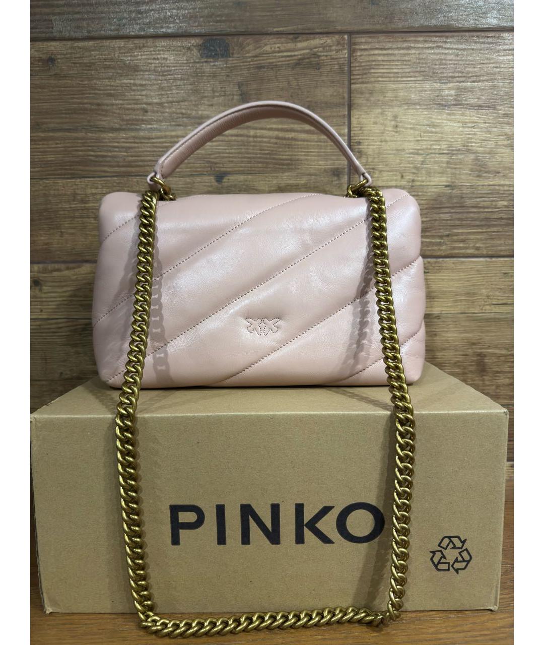 PINKO Розовая кожаная сумка через плечо, фото 3