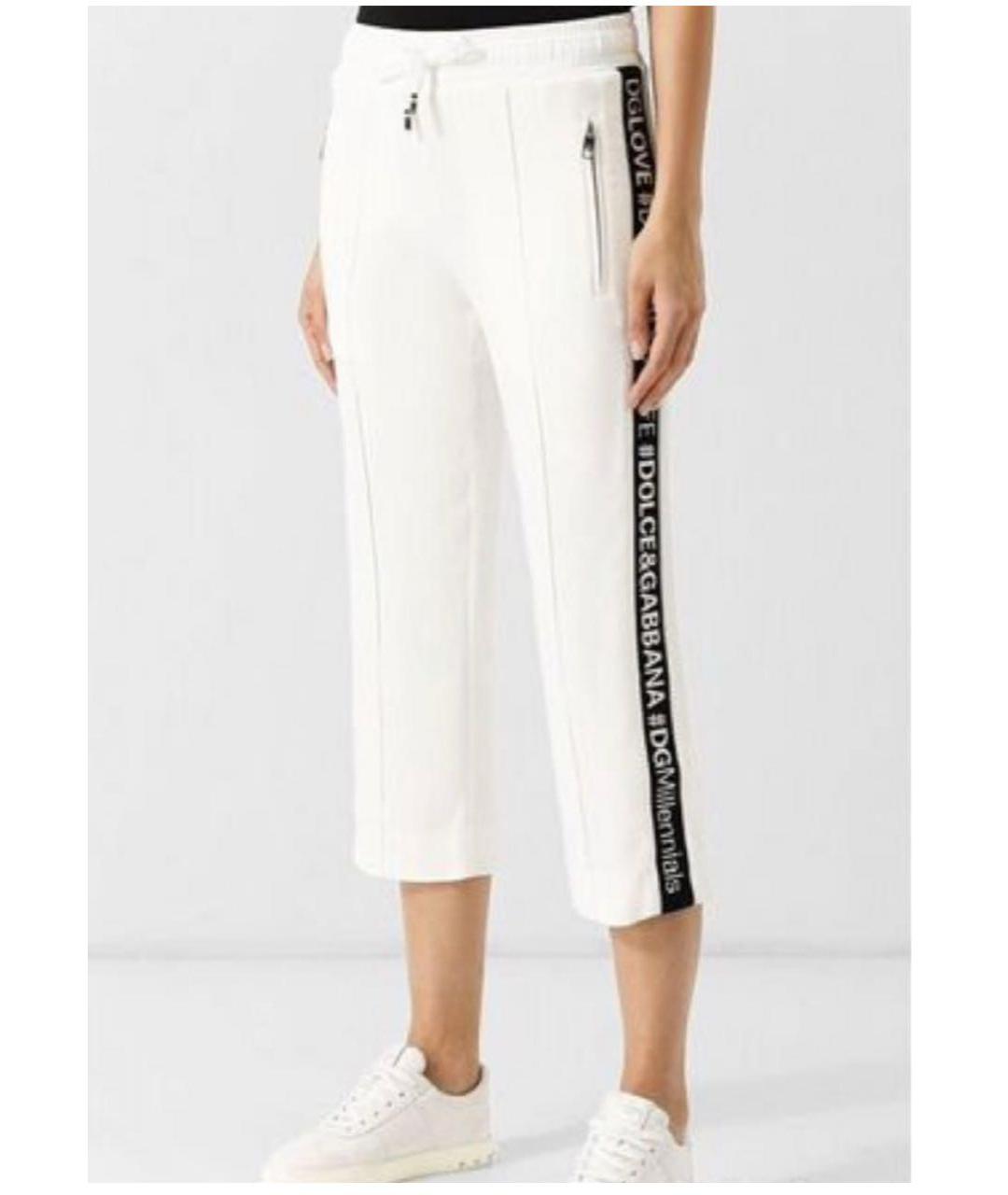 DOLCE&GABBANA Белые вискозные прямые брюки, фото 6