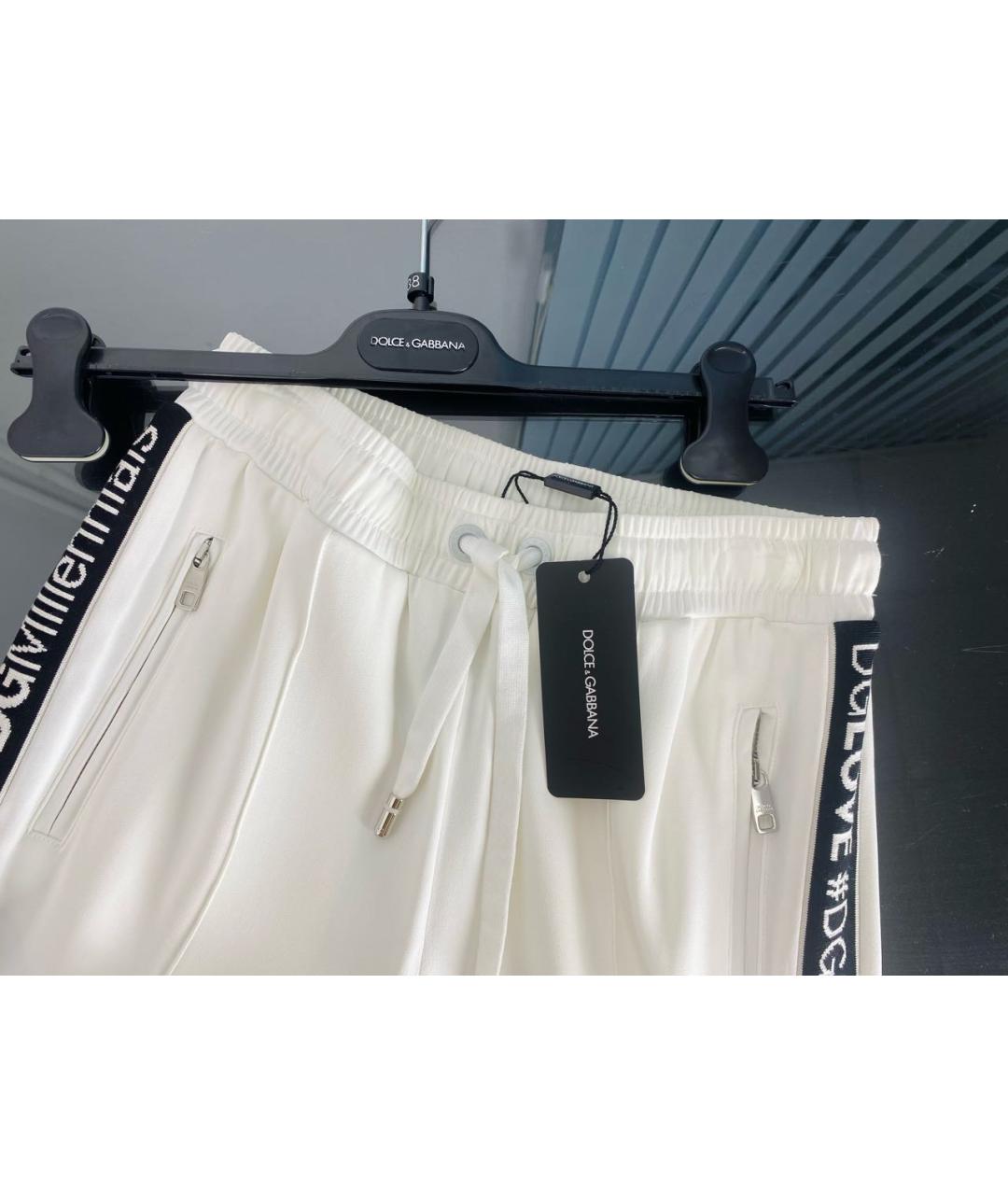 DOLCE&GABBANA Белые вискозные прямые брюки, фото 3
