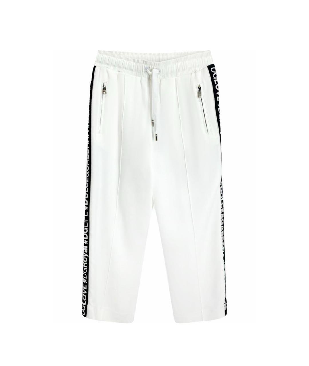 DOLCE&GABBANA Белые вискозные прямые брюки, фото 9