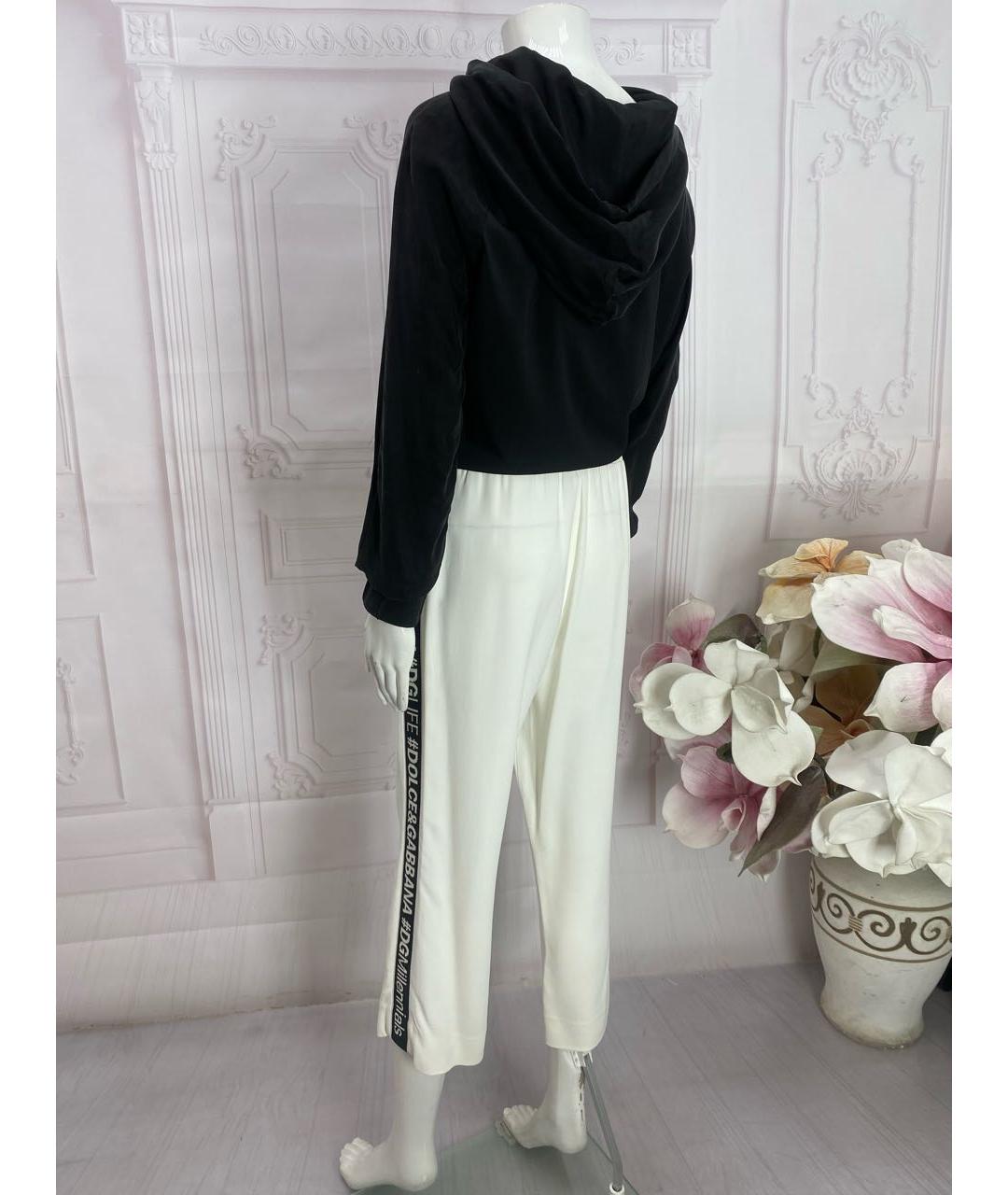 DOLCE&GABBANA Белые вискозные прямые брюки, фото 8