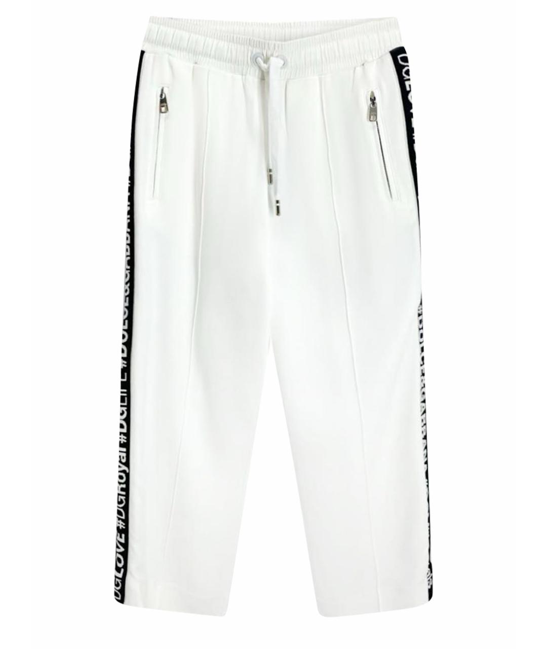 DOLCE&GABBANA Белые вискозные прямые брюки, фото 1