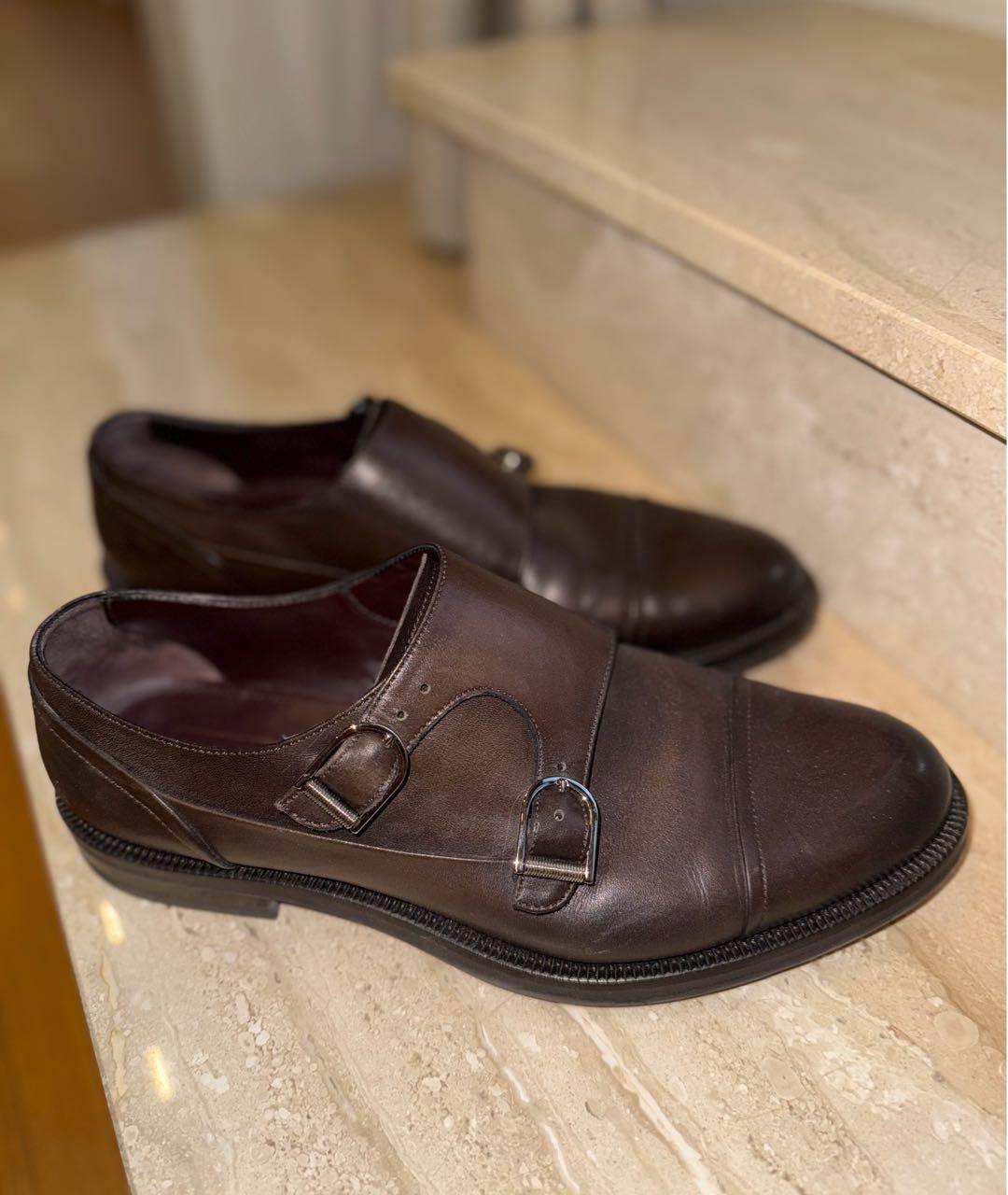 ZEGNA Коричневые кожаные низкие ботинки, фото 3