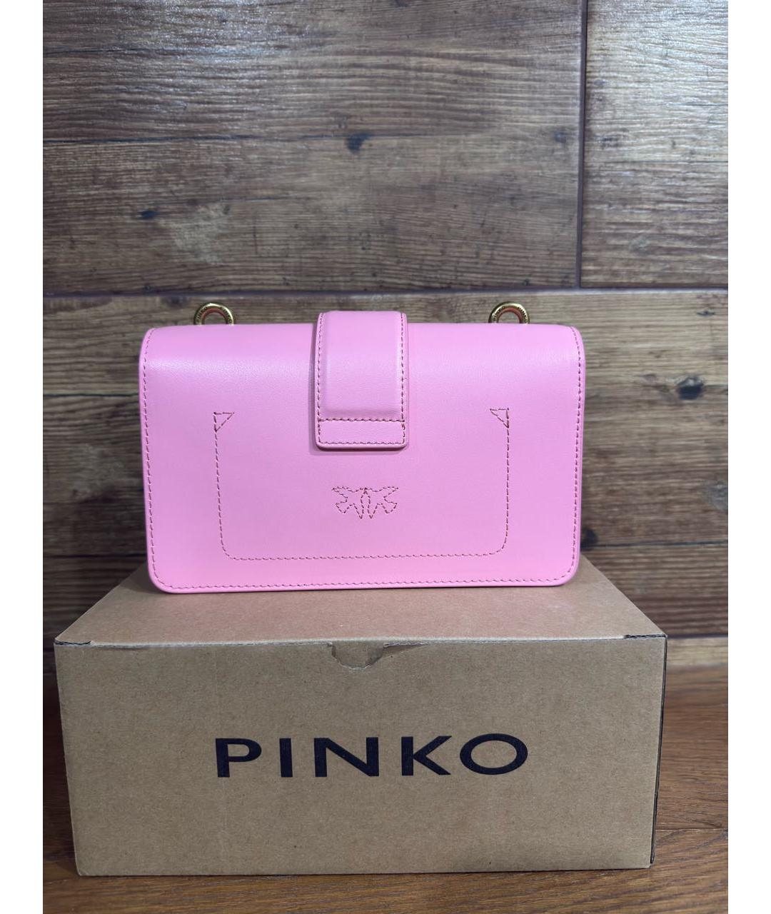 PINKO Розовая кожаная сумка через плечо, фото 3