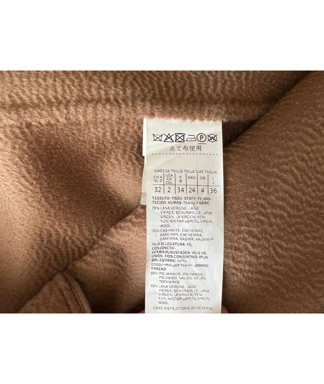 'S MAX MARA Коричневое шерстяное пальто, фото 6