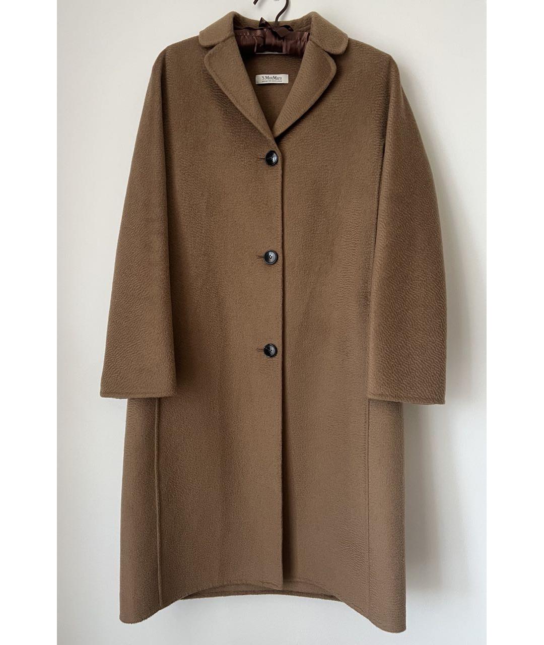 'S MAX MARA Коричневое шерстяное пальто, фото 3