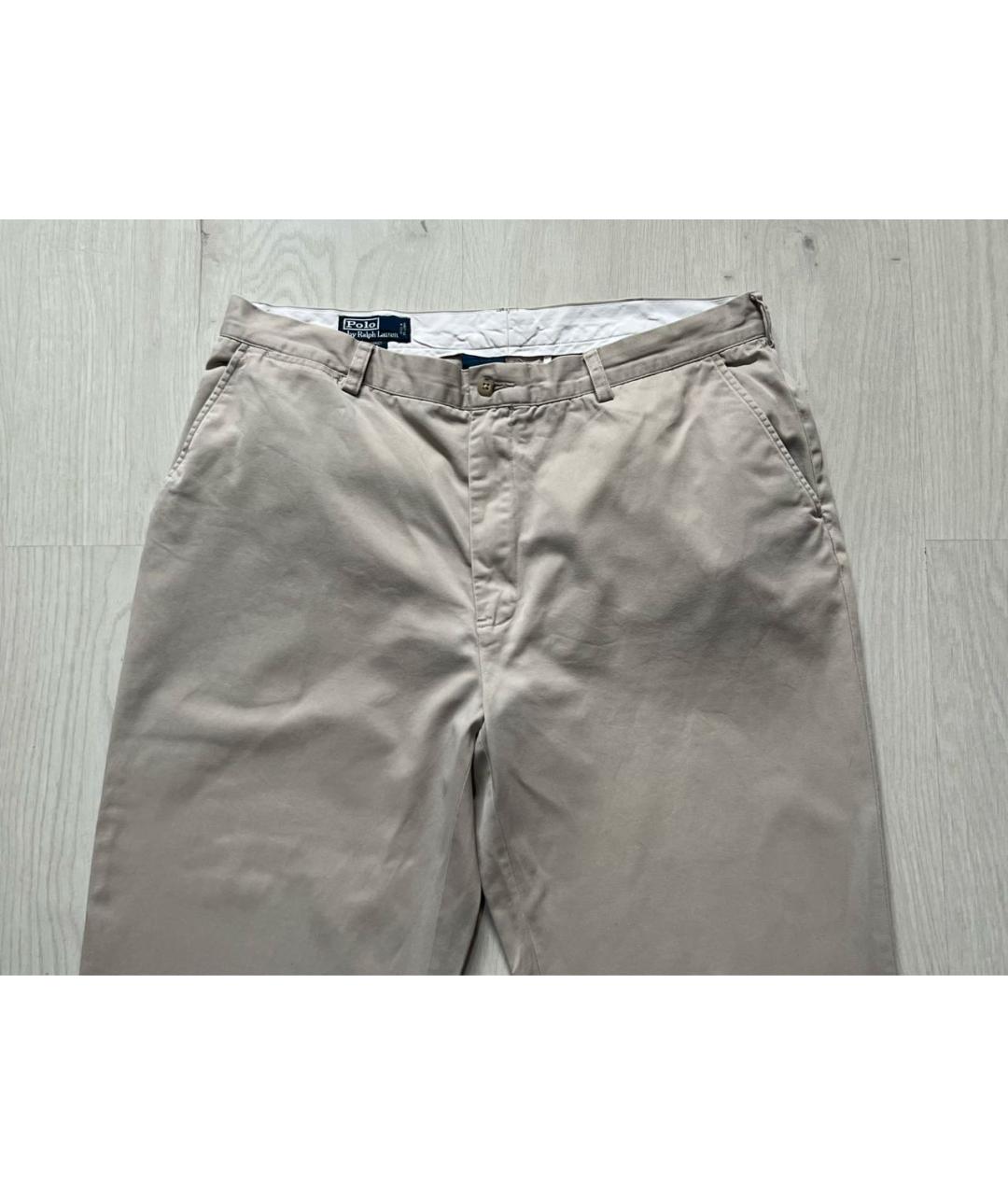 RALPH LAUREN Бежевые хлопковые брюки чинос, фото 3