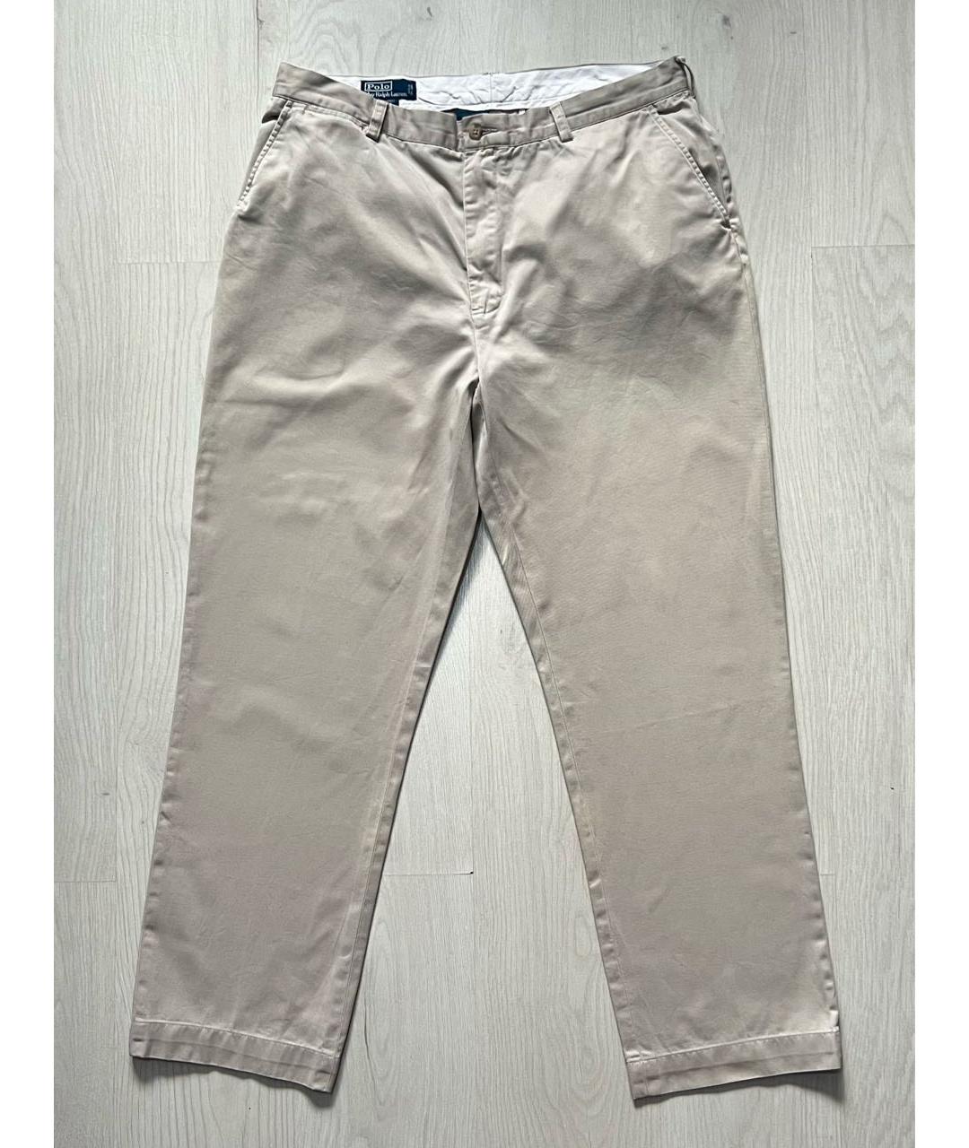 RALPH LAUREN Бежевые хлопковые брюки чинос, фото 8