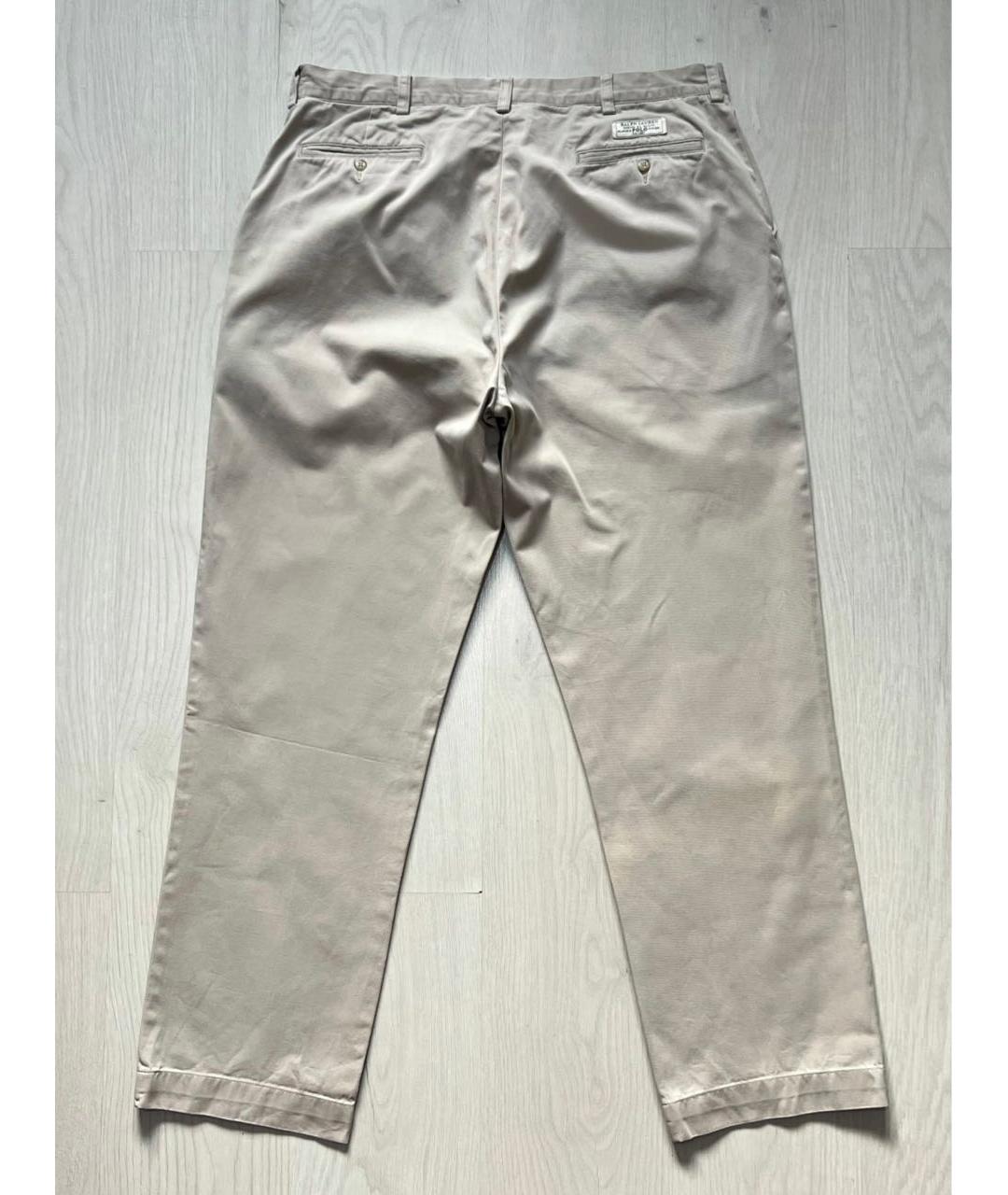 RALPH LAUREN Бежевые хлопковые брюки чинос, фото 2