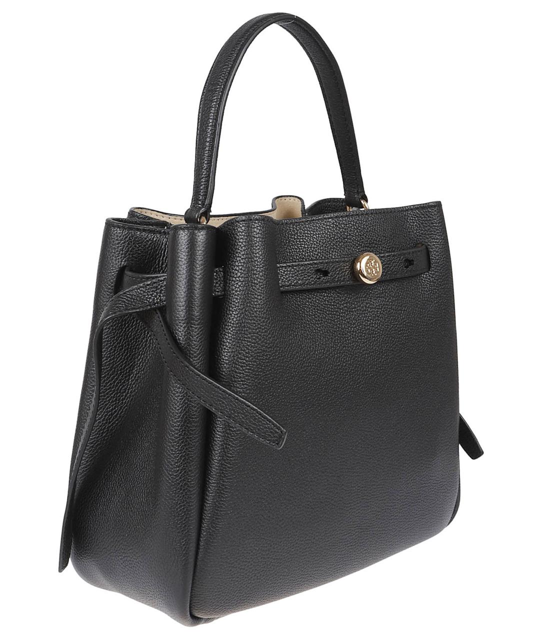 TORY BURCH Черная кожаная сумка тоут, фото 3