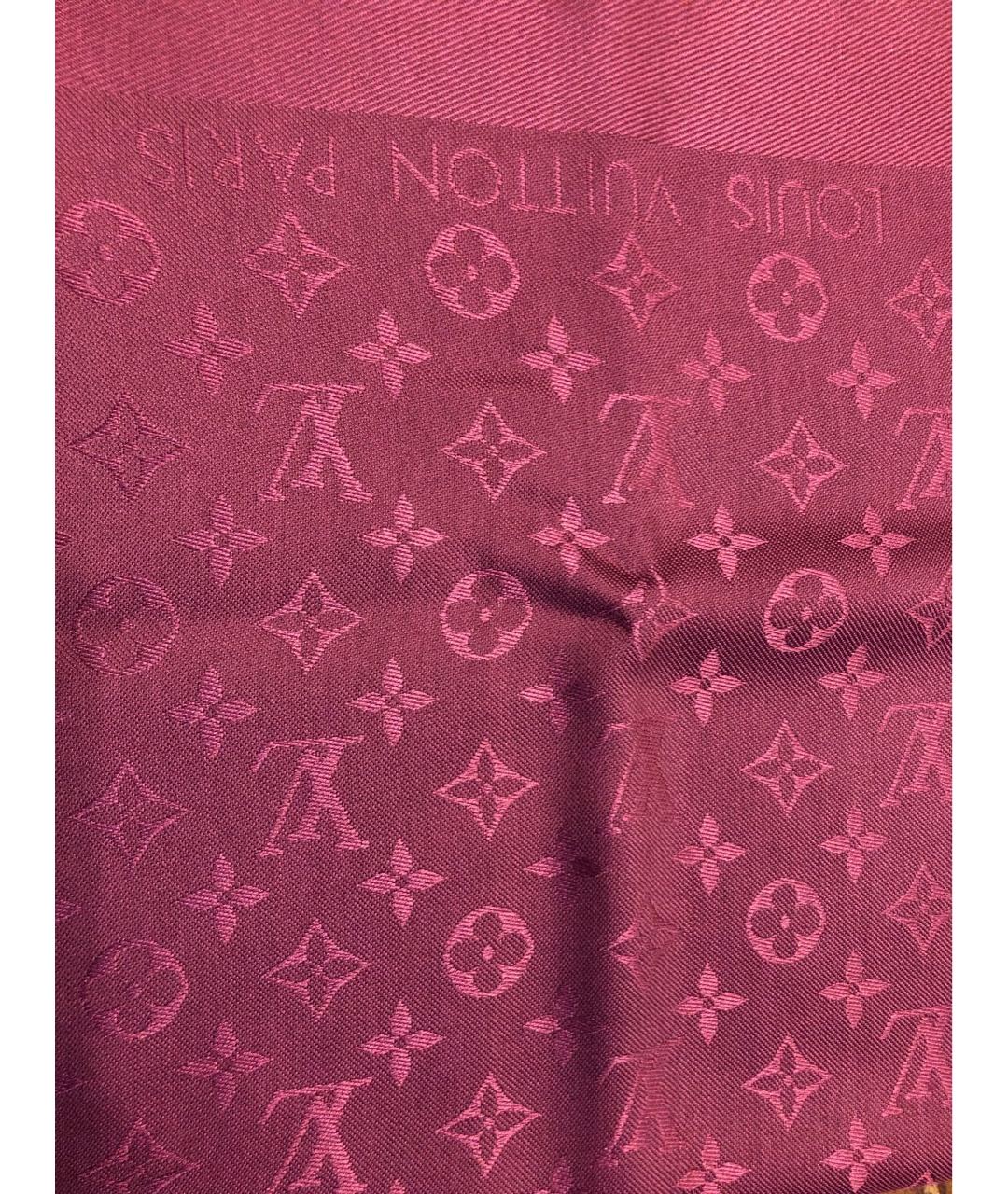 LOUIS VUITTON PRE-OWNED Бордовый шелковый шарф, фото 6