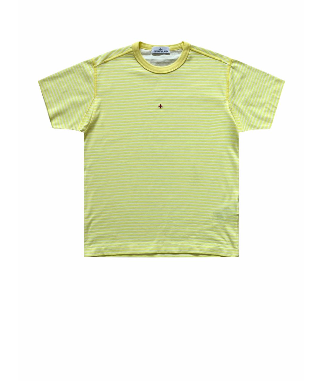 STONE ISLAND Желтая хлопковая футболка, фото 1