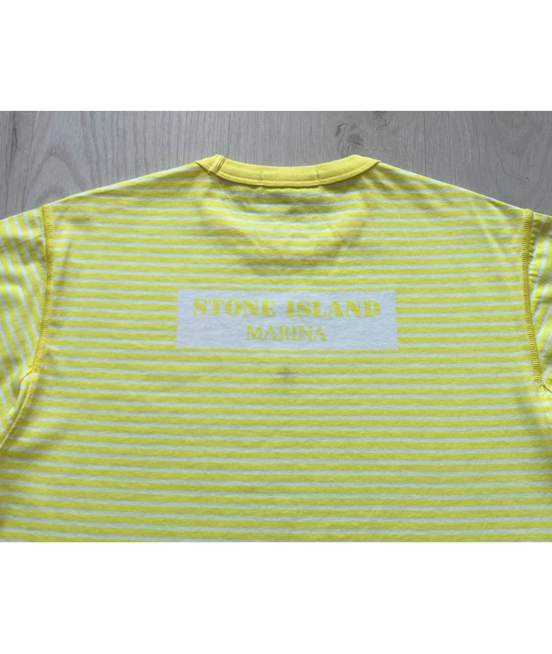 STONE ISLAND Желтая хлопковая футболка, фото 4