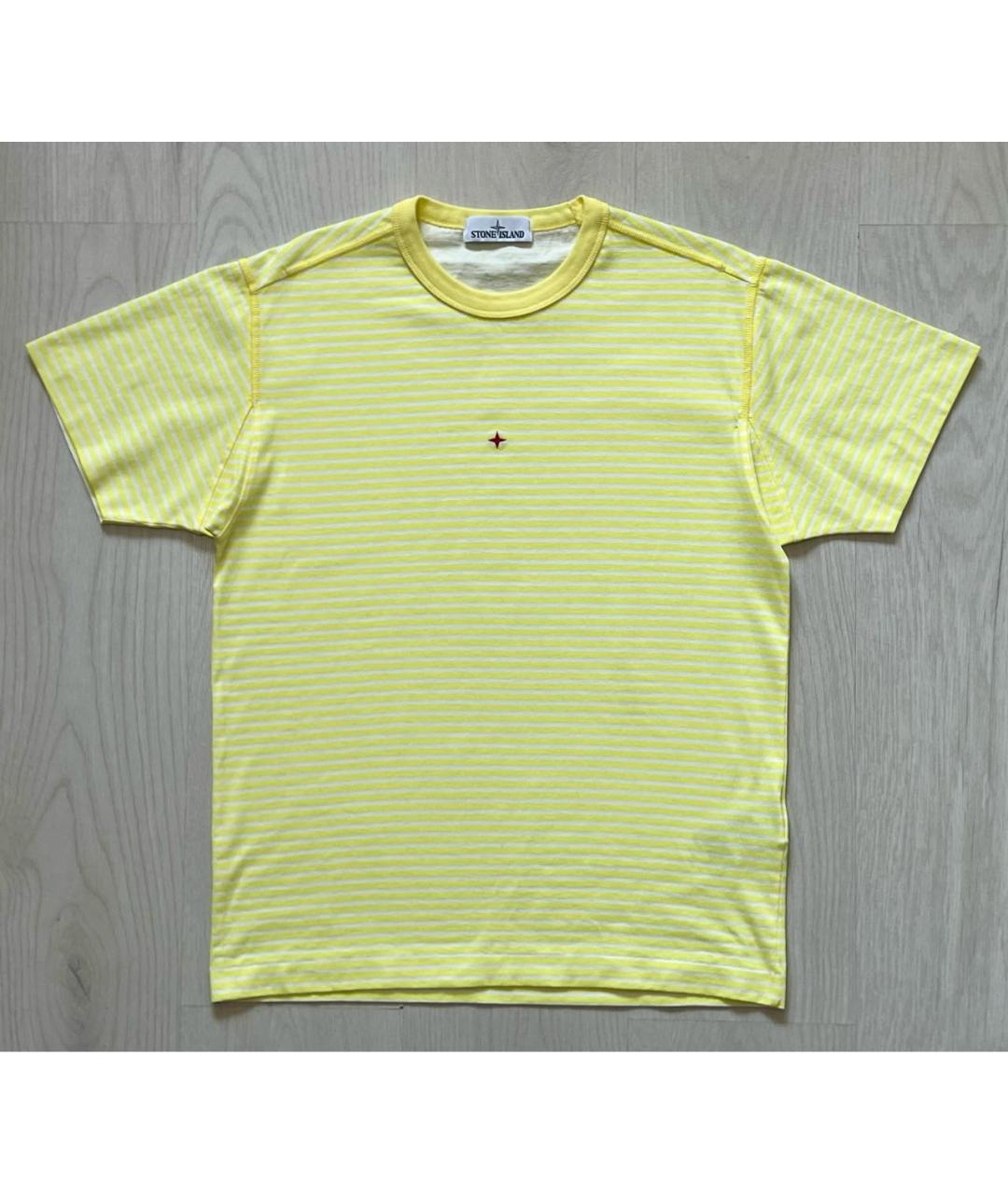 STONE ISLAND Желтая хлопковая футболка, фото 8