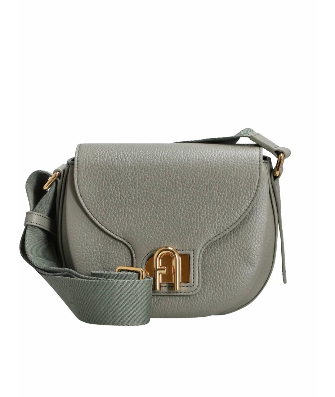 FURLA Зеленая кожаная сумка через плечо, фото 1