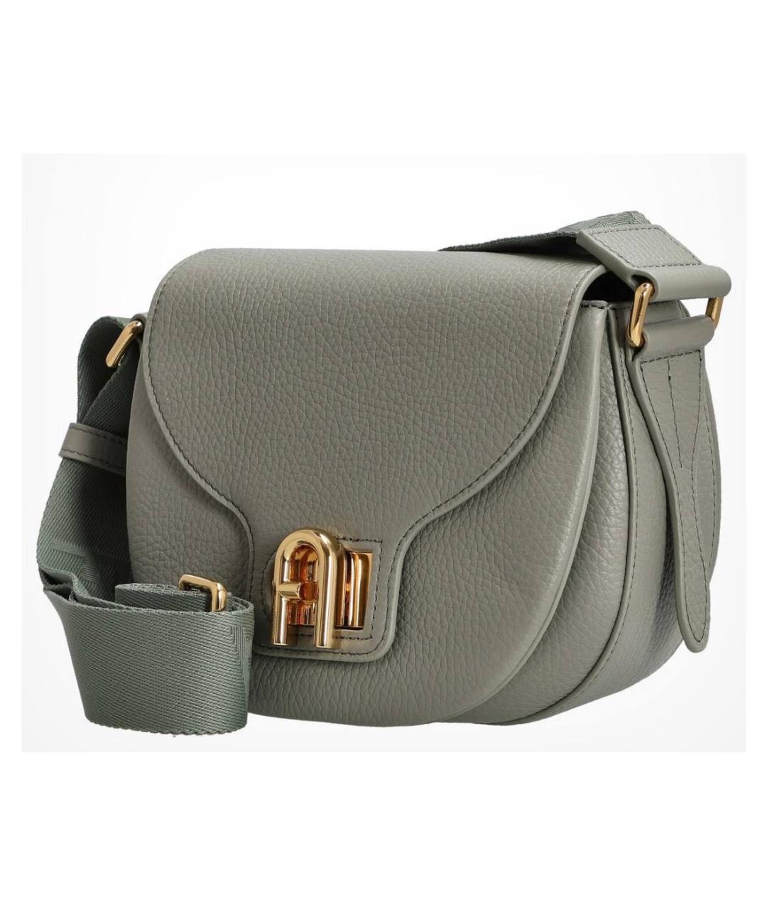 FURLA Зеленая кожаная сумка через плечо, фото 2