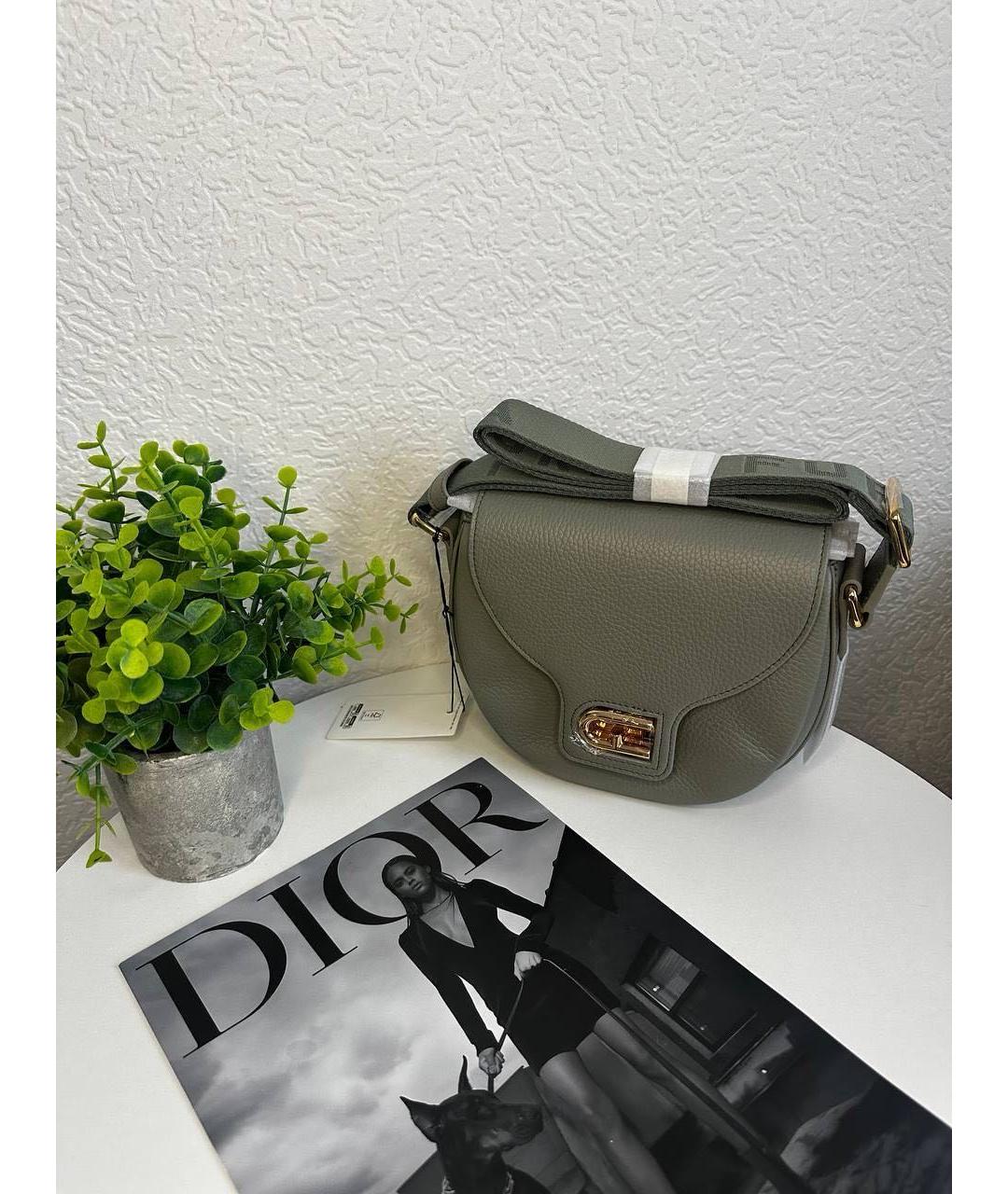 FURLA Зеленая кожаная сумка через плечо, фото 6