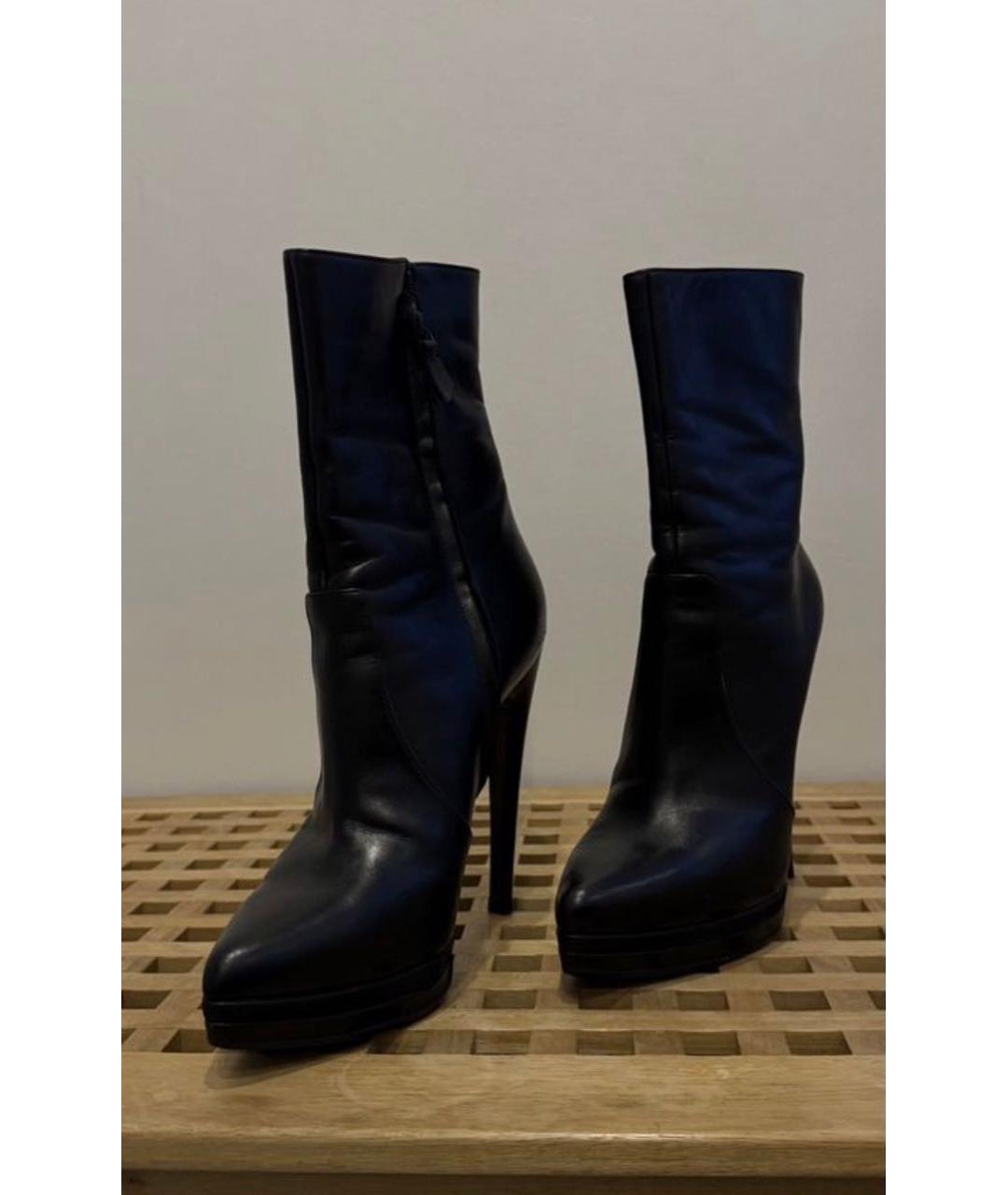 SAINT LAURENT Черные кожаные ботильоны, фото 2